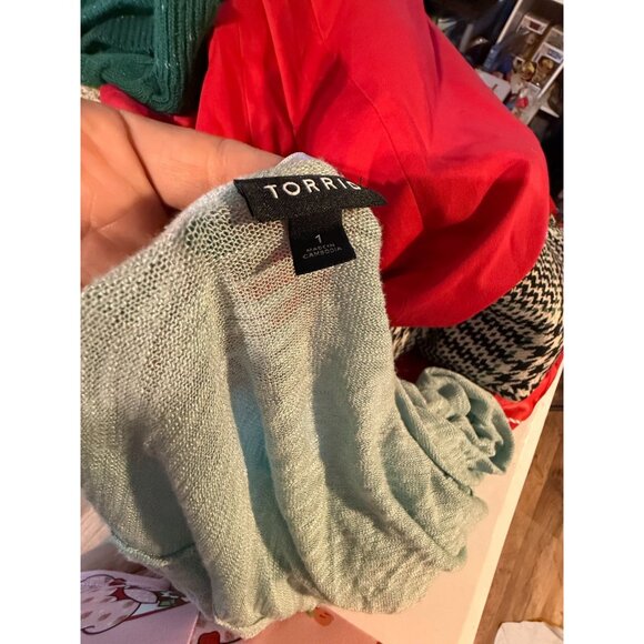 Torrid Sage Green Cardigan Sweater Open Front Womens Plus Size 1 1X Lightweight - Picture 4 of 4